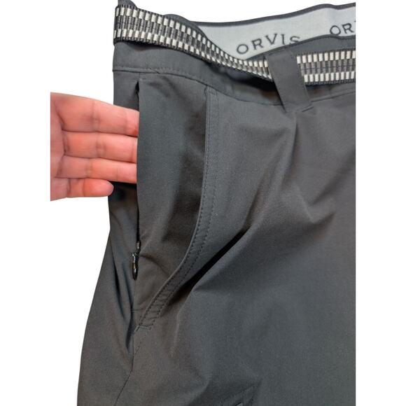 Mens Orvis Black 4 way Stretch 9" Inseam Cargo Short with Belt Sz 36 NWOT Dad - Picture 5 of 9
